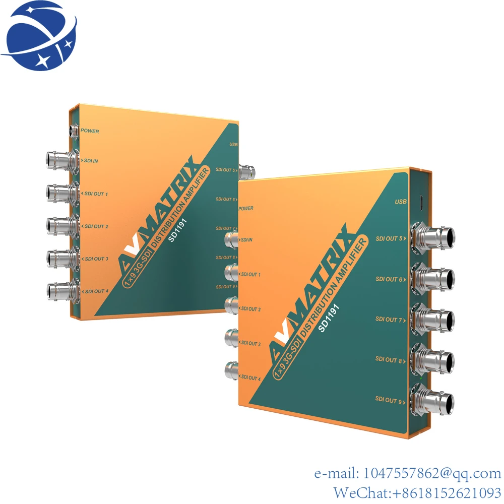 

Yun YiSD1191 AVMATRIX 1 to 9 Amplifier Splitter 1080p60hz SD HD 3G-SDI Signal Video for projector Brushless electric