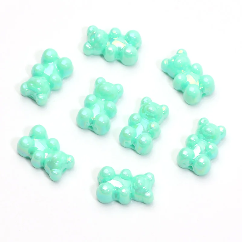 20 Stück 11x18mm glänzende süße Bärenperlen Macaron AB Acryl Spacer Perlen für Schmuckherstellung DIY Armband Halskette Schlüsselanhänger Charm – Detail 7