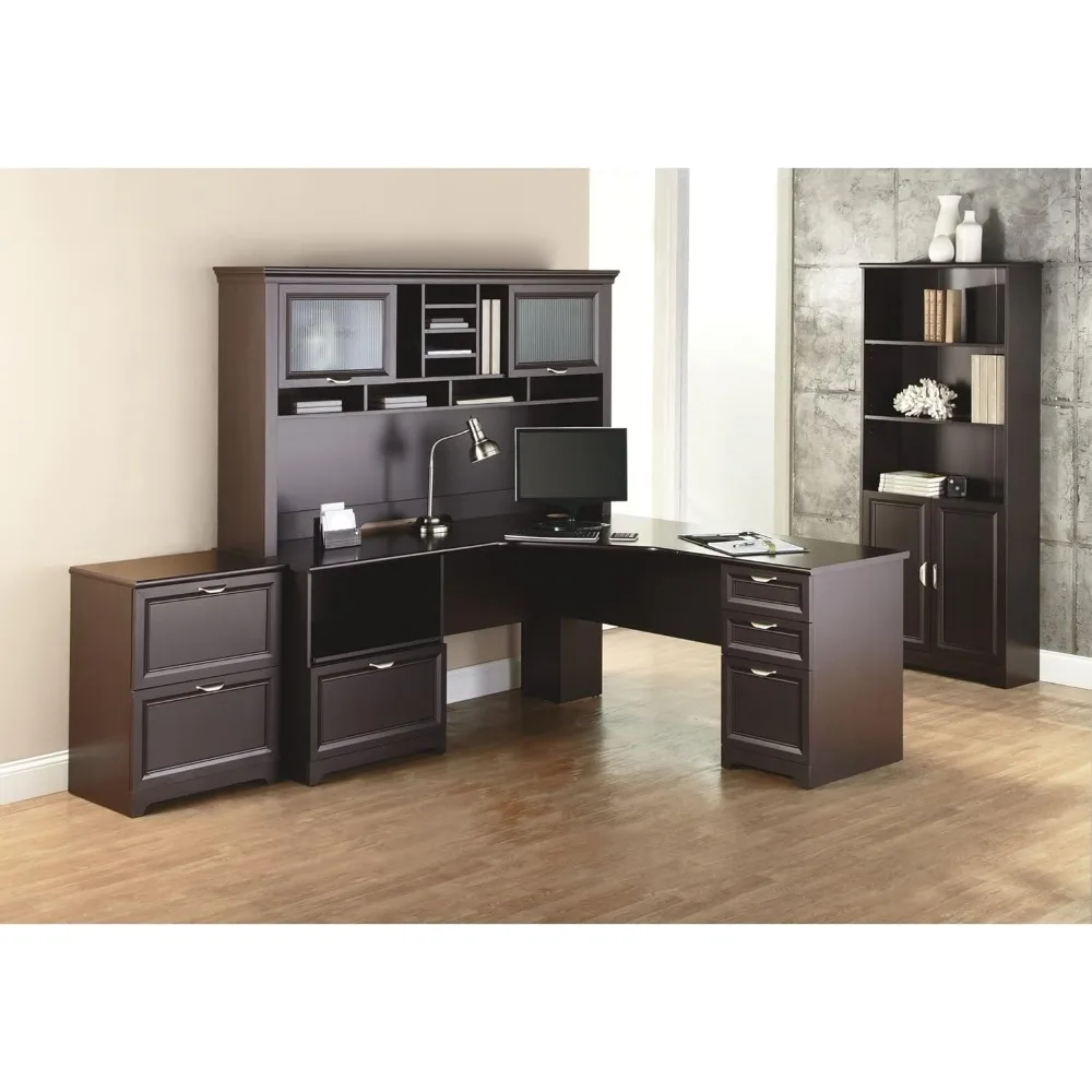 Magellan Performance 71"W L-Shaped Corner Desk - Espresso Finish for Modern & Functional Workspaces 6