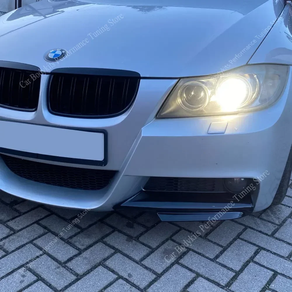 Spoiler Pour BMW Série 3 E90 E91 Tech Sedan 4 Portes 320i 330i 2005 2006 2007 2008 Tuning Car Pare-Chocs Avant Lip Splitter Body Kits Lèvre Pare-Chocs Avant(Carbon Look A