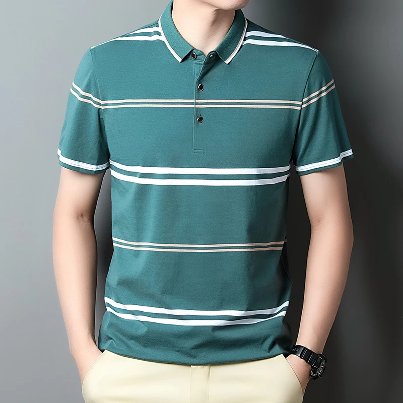 Spring And Summer Men's Long-Sleeved Stand Collar Polo Shirt main image 0