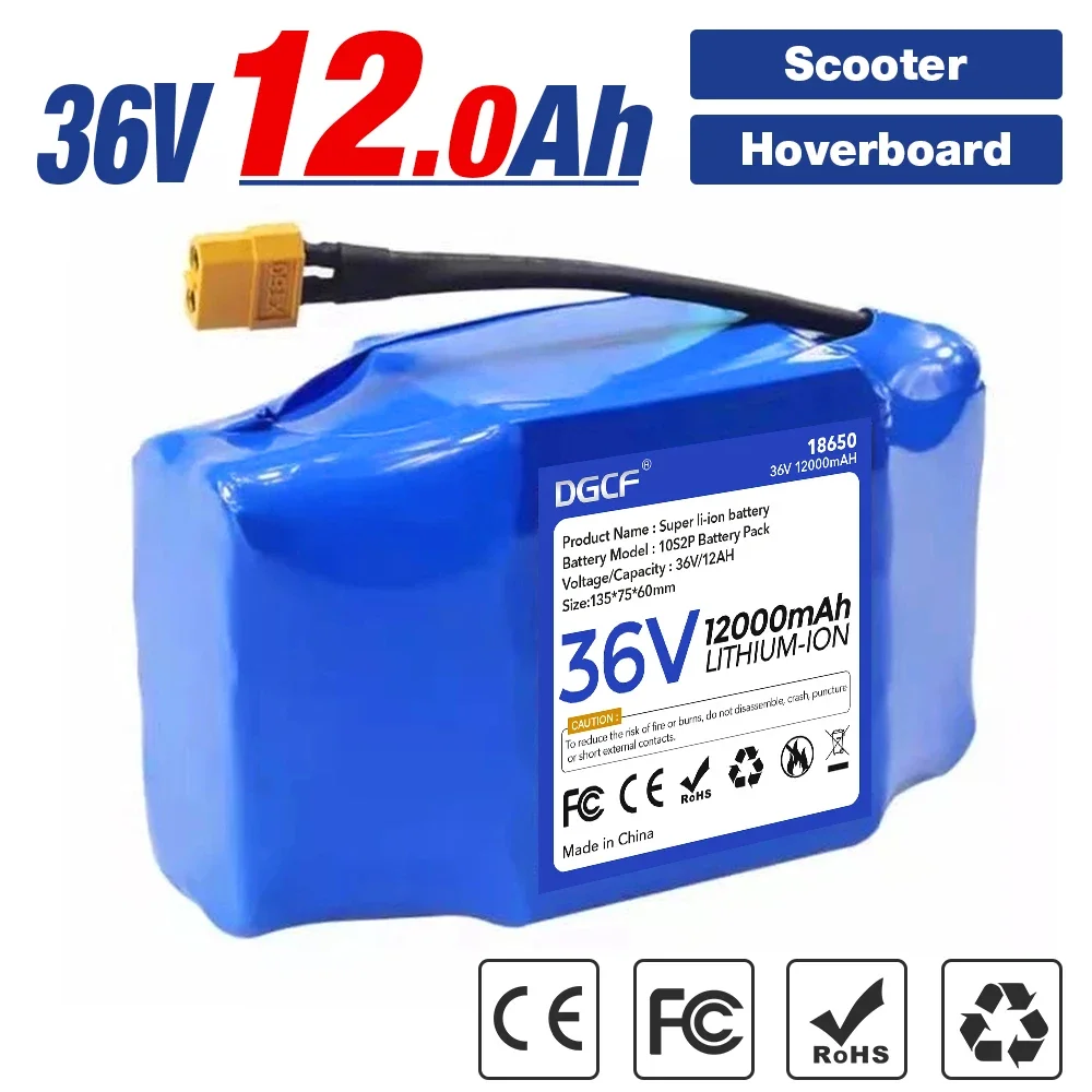 

Original 36v 12.0Ah Rechargeable Lithium Battery 10S2P 12000mAh 18650 Electric Self Balancing Scooter Hoverboard Batteries