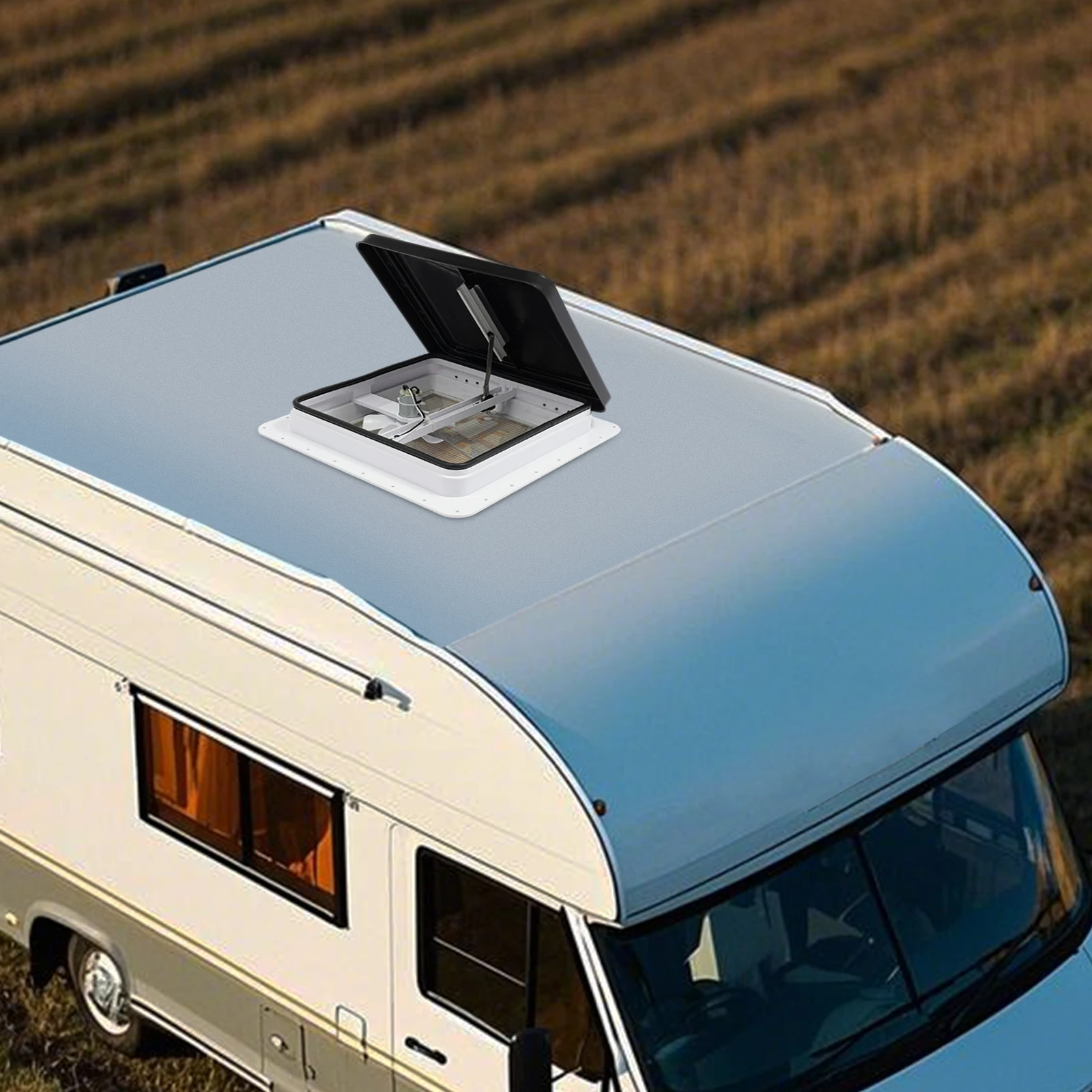 Universelles Oberlicht für Wohnmobile, 35,6 x 35,6 cm, mit Ventilator und Moskito-Bildschirm, wasserdicht, staubdicht, für Wohnmobil, Wohnmobil – Detail 5