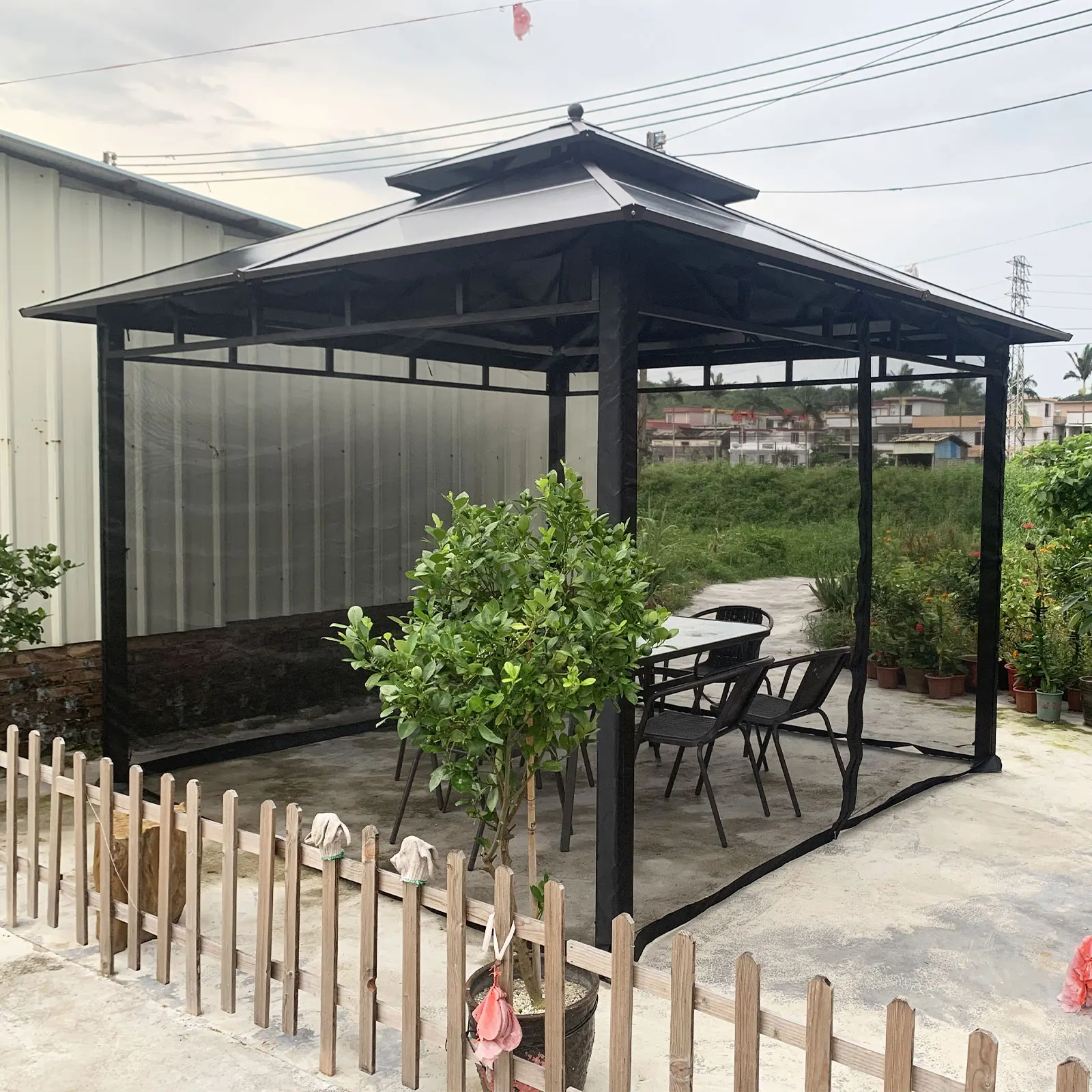 Outdoor Gazebo Mosquito Netting Universal Replacement Canopy 2