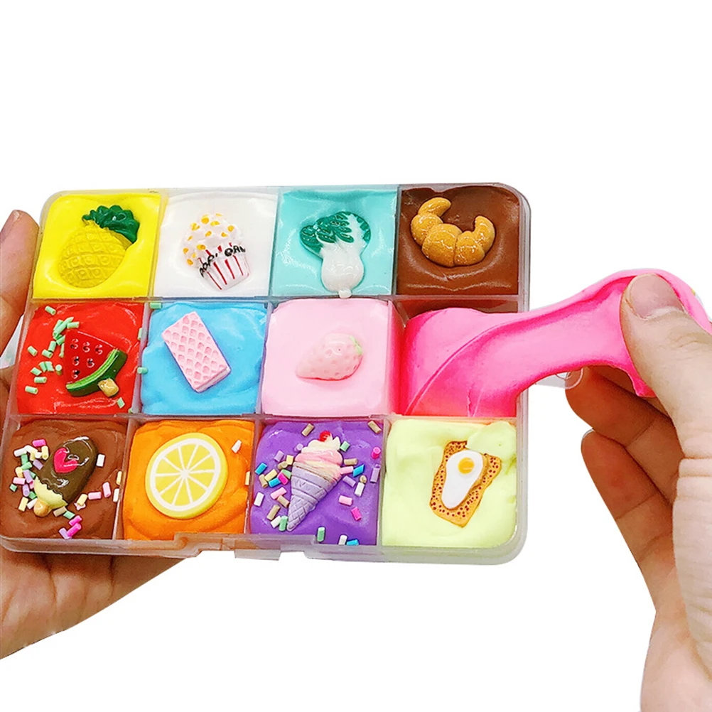 

DIY Fluffy Slime Fruit Dish Slime Mud Nontoxic Sensory Great Gift Kids Adult Stress Reliever Toy