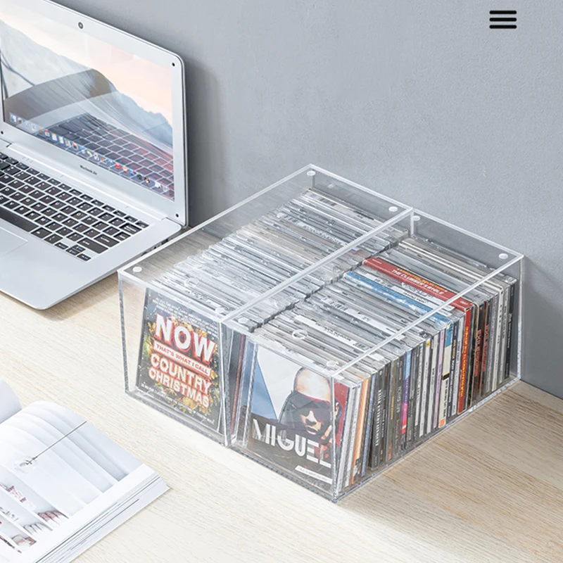 Minicadenac Cd Organizer Rack Capacity Storage Display Tray Retro Portable Holder CD Rack Insert Mueble Para Cd Disc Furnitures