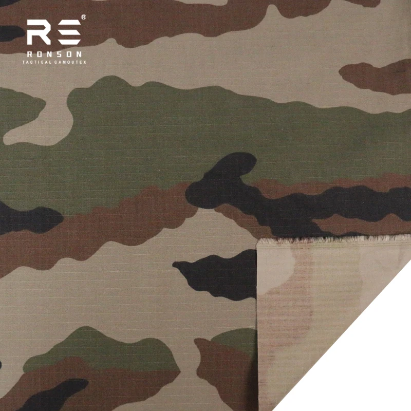 50% Nylon 50% Cotton fabric French IRR camo