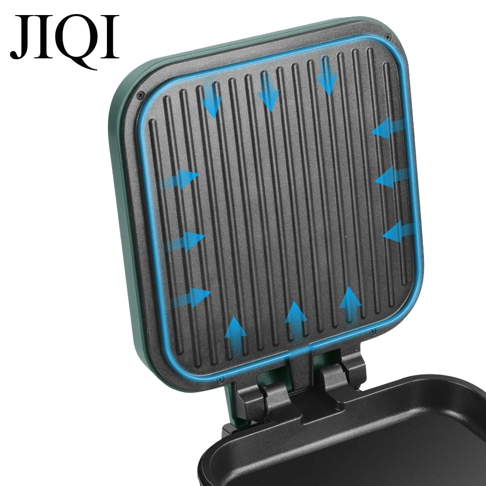 JIQI Household Double-sided Heating Machine Electric Baking Pan Crepe Pancake Maker BBQ Tool Frying Pan Bakeware Mini Skillet 5