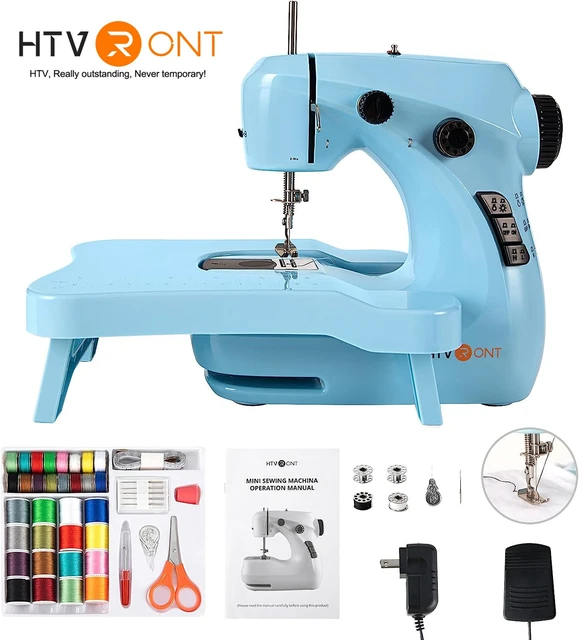 Mini Sewing Machine, Adjustable 2-Speed 2-Thread Sewing Machine, Portable  Electric Sewing Machine with Foot Pedal, for Denim Leather etc DIY (White)