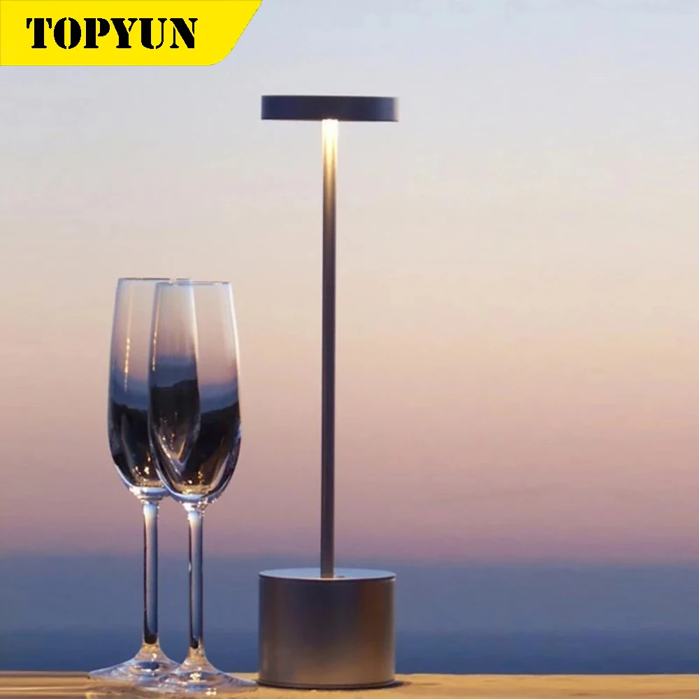 

Simple metal table lamp Dining room reading lamp LED Table Lamp Decorated bar hotel restaurant night lights Built-in rechargeabl