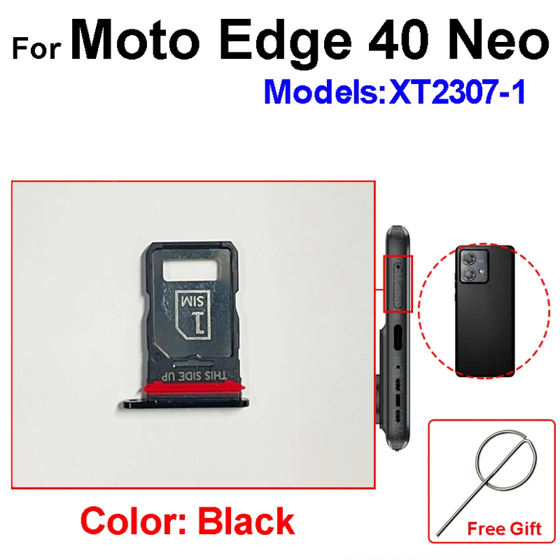 SIM Card Tray Holder For Motorola MOTO Edge 40 Edge 40 Neo XT2303-2 XT2307-1 Sim Card Slot   Card Reader Adapter Parts