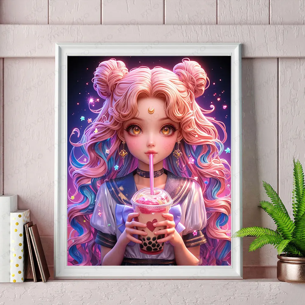 DIY Diamond Painting New 2024 Fantasy Girl Diamond Mosaic Animal Tiger Picture Embroidery Home Decor Cross Stitch Wall Art 4