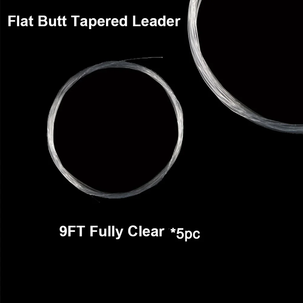 Maximumcatch Flat Butt Tapered Leader Fully Clear/Yellow With Clear Tip Fly  Fishing Leader Line 9ft/15ft 3X-5X