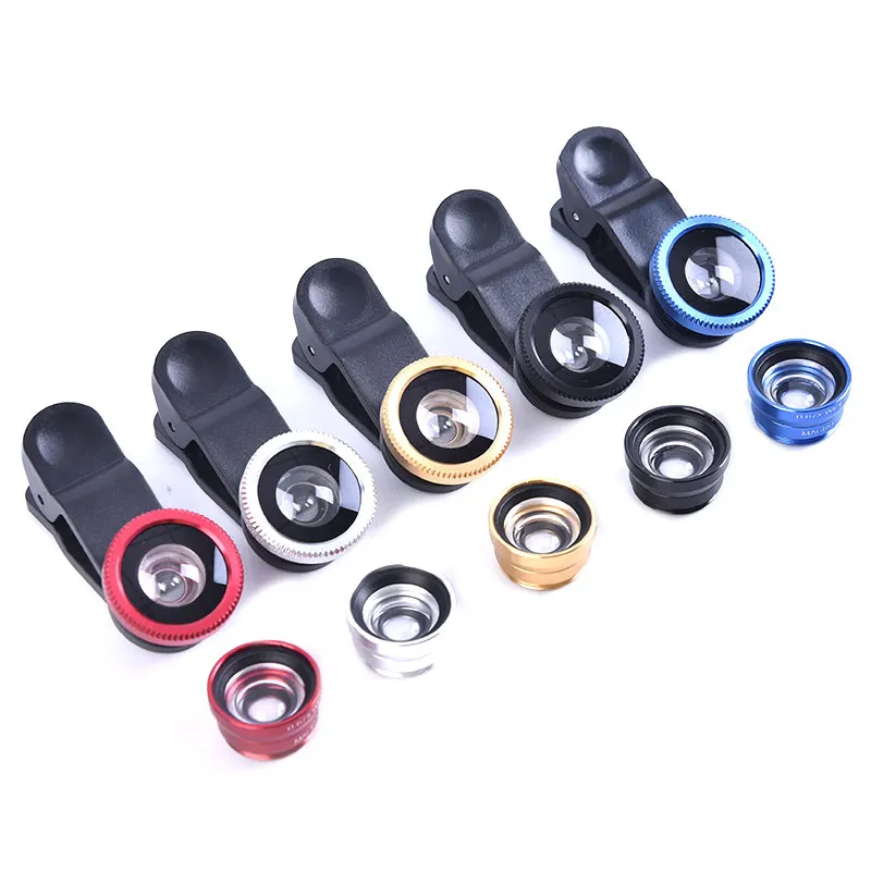 3-in-1 Mobile Phone Camera Lens Set: Fish Eye, Wide Angle, Macro