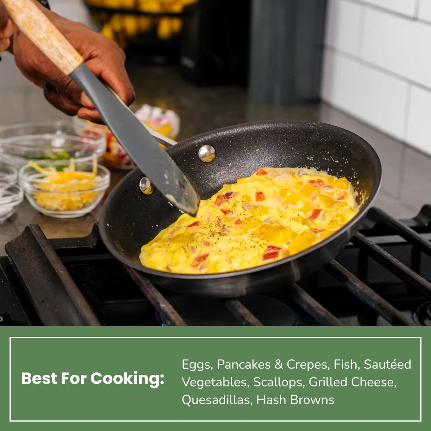 Frying Pan Set, Includes 8 inch, 10 inch, 12 inch, Stainless Steel 6