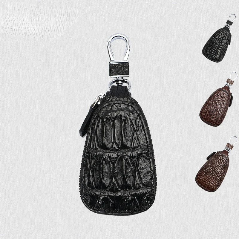 New genuine leather card key holder bag men's designer small waist hanging business car keychain wallet luxury High-quality