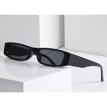 Nuovi occhiali da sole rettangolari piccoli retrò per donna uomo occhiali da sole con montatura quadrata stretta occhiali da sole vintage con design di marca UV400 1