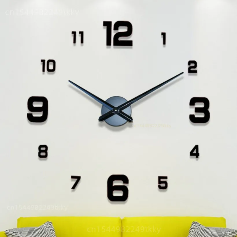 3D Wall Clock Luminous Frameless Wall Clocks DIY Digital Clock Wall Stickers Silent Clock for Home Living Room Office Wall Decor 1