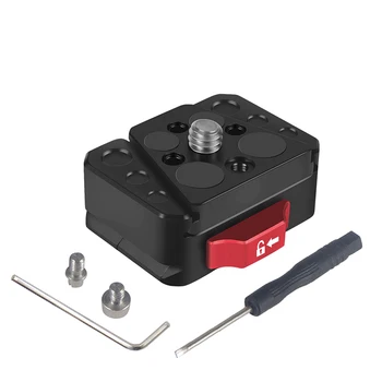 퀵 릴리스 클램프 플레이트 V-잠금 마운트 나사, 38mm 삼각대 헤드 필드 모니터, LED 라이트 카메라 어댑터, 1/4 인치