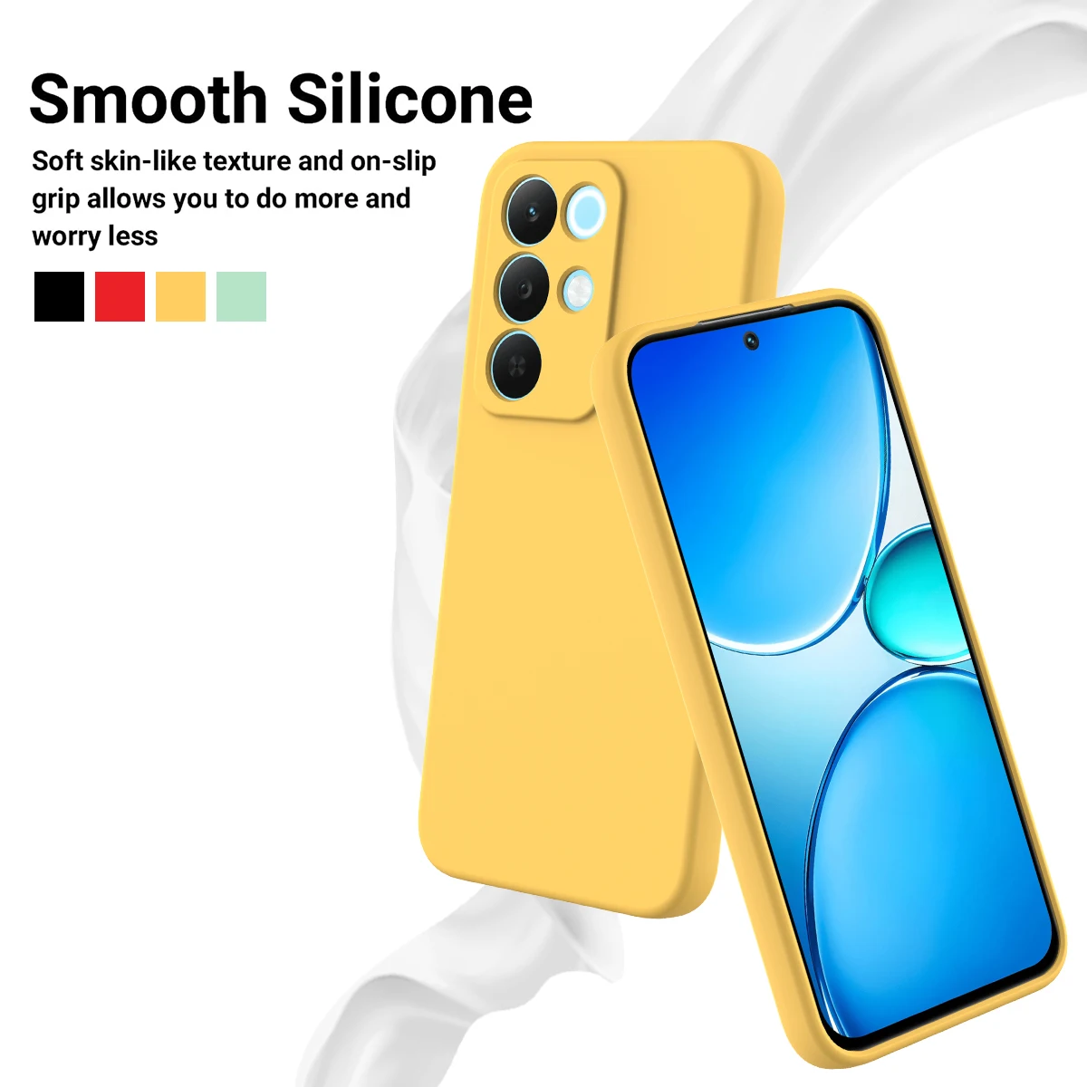 Silicone Skin-Feel Anti-Fall Shockproof Cover with Lanyard