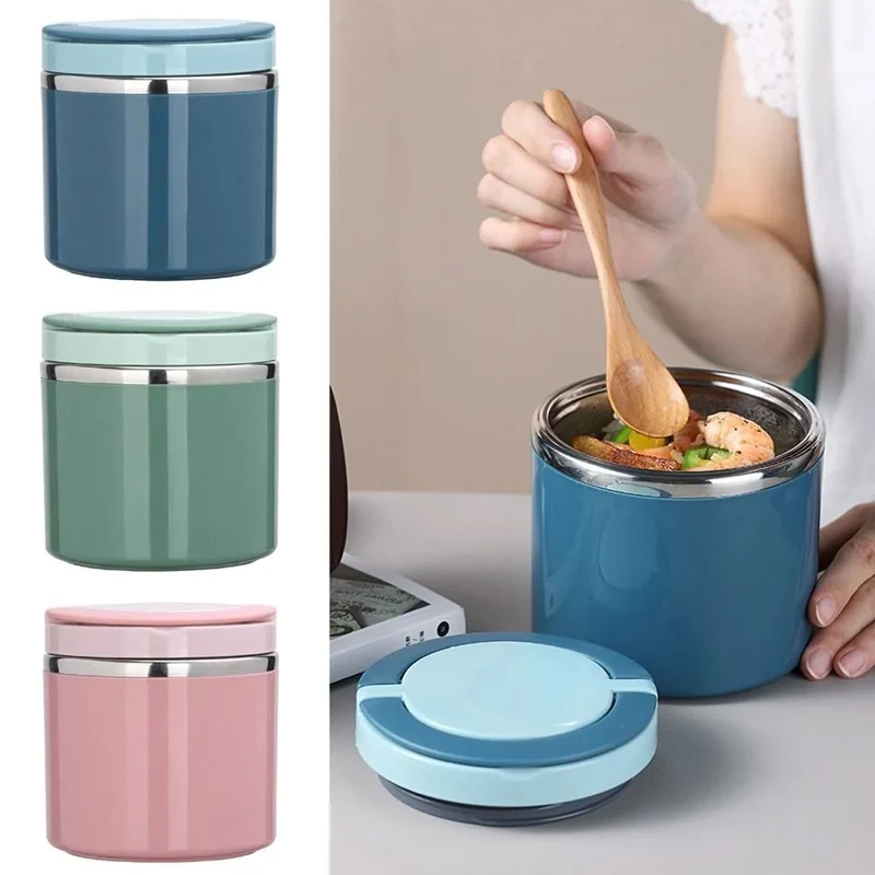 Insulated Stainless Steel Lunch Container with Handle – Portable Soup and Food Jar