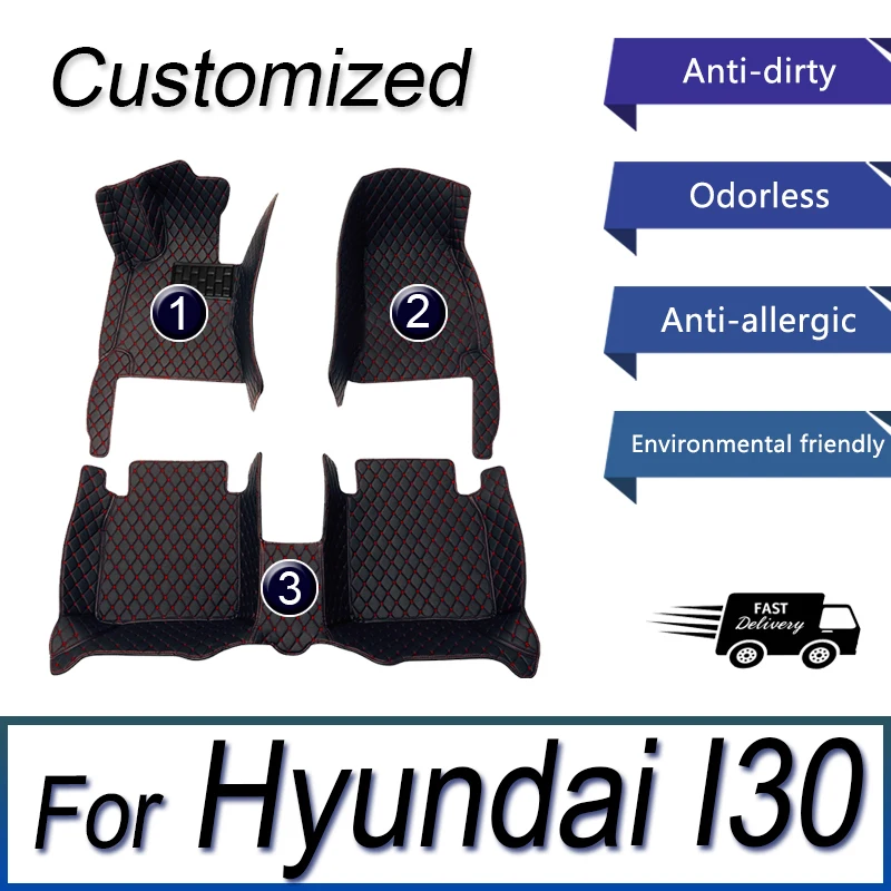 

Custom Made Leather Car Floor Mats For Hyundai I30 2009 2010 2011 2012 2013 2014 2015 Carpets Rug Foot Pads Accessories