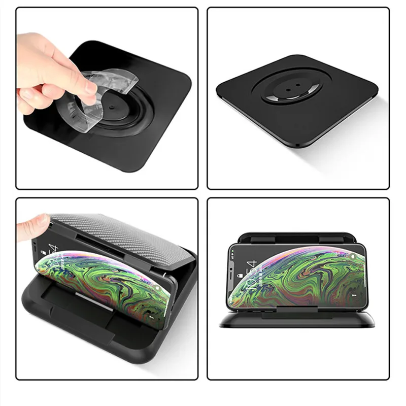 Universal Anti-Slip Silicone Dashboard Phone Holder with Adjustable Support