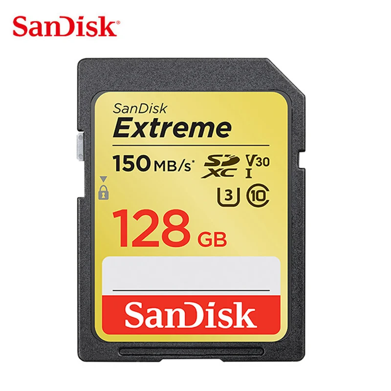 

SanDisk Extreme карта памяти 32 Гб SDHC 4K HD класс 10 64 Гб SD карта 128 ГБ V30 SDXC 150 Мб/с (32 Гб: 90 Мб/с) UHS-I флэш-карта