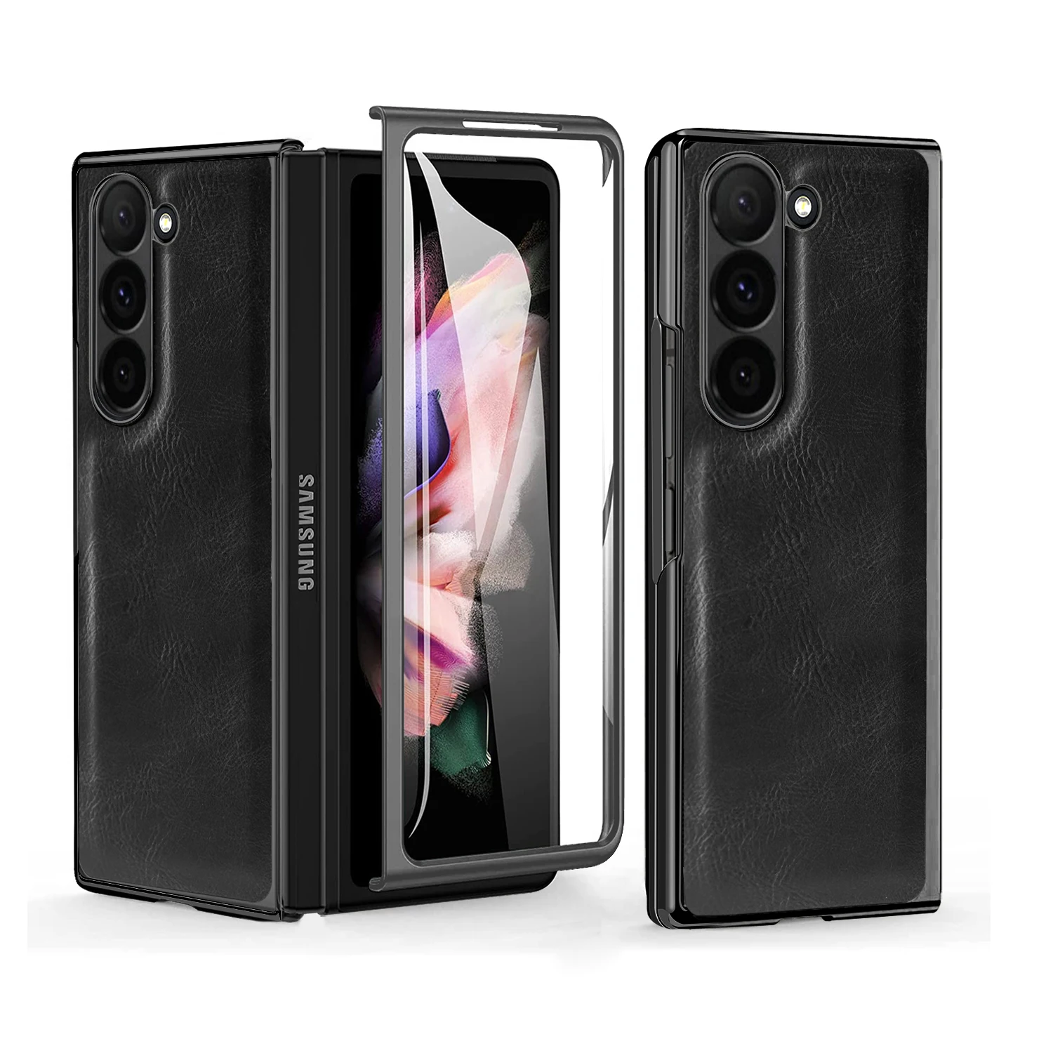 VIETAO Crazy Horse PU Leather Mobile Phone Case with Tempered Glass