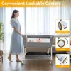 Baby Bassinet 4-in-1 Convertible Bedside Crib, with Mosquito Net & Rocking Mode | 6 Adjustable Heights, Breathable Mesh 4