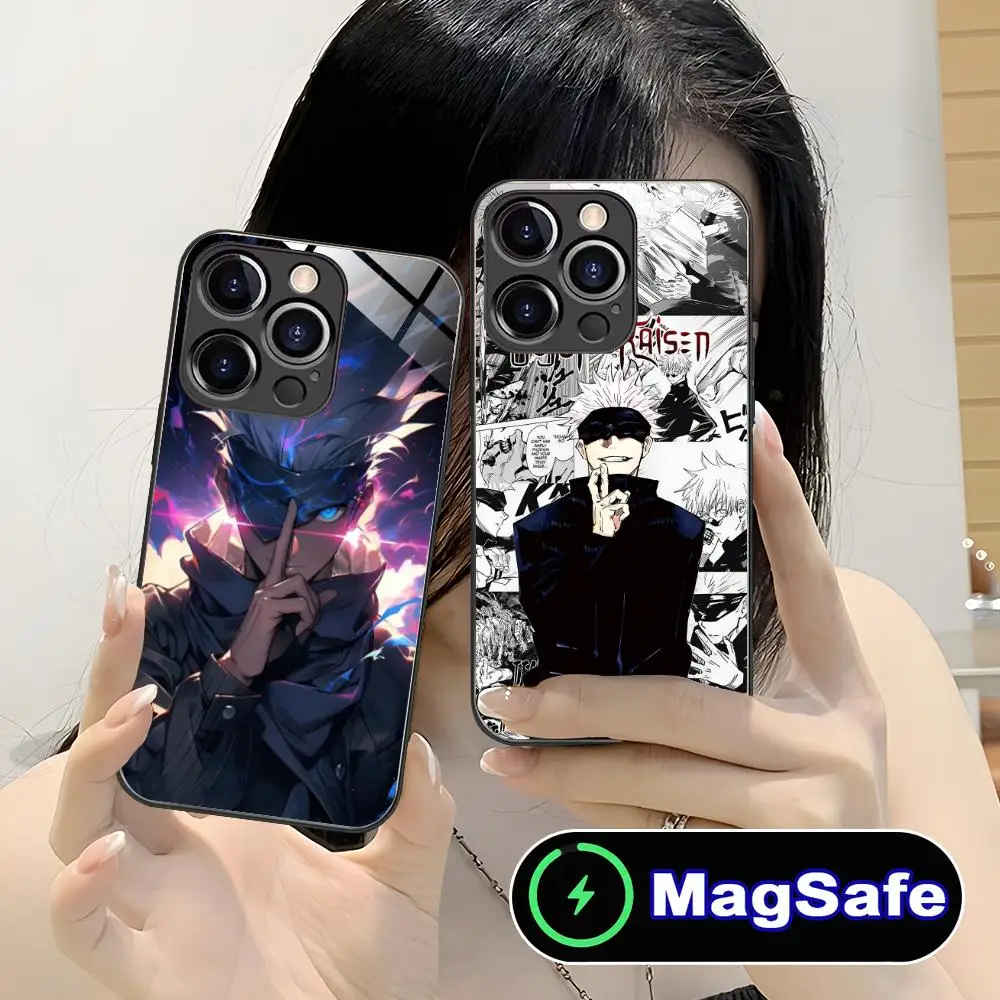Jujutsu Kaisen Satoru Gojo Luxury Phone Case with MagSafe Glass Cover