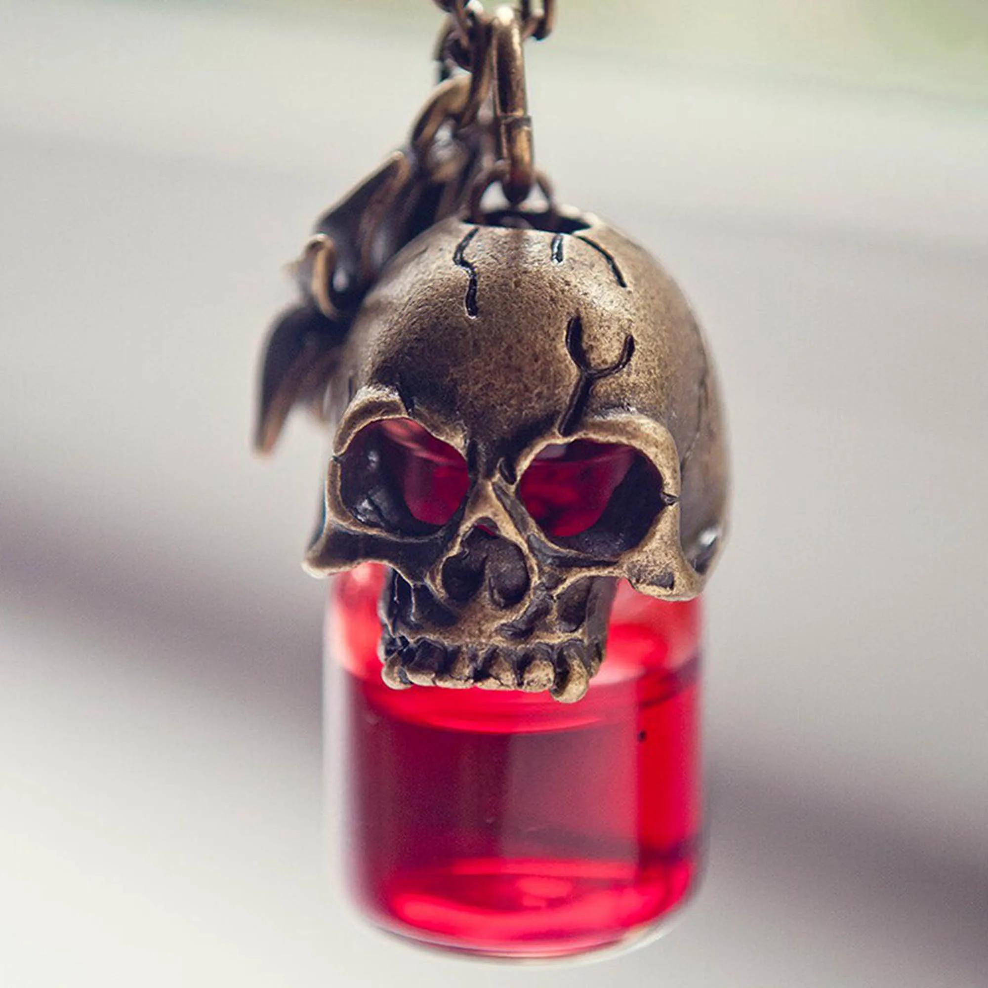 Buy Blood Vial Necklace, Vampire Tooth Glass, Fangs Potion Pendant, Gothic  Choker Gift, Empty Vial Screw Top Online in India - Etsy