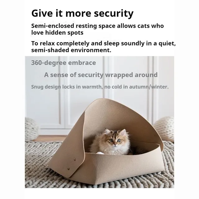 Felt Bed for Cats House With Breather Hole Dog Bed Interactive Play Toys for Cats to Hide 2 in 1 Tunnel for Cats Bed 2