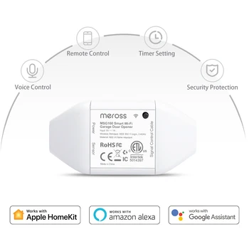 Meross HomeKit Smart WiFi Garage Door Opener WiFi Sensors Controller Remote Control Support Alexa Google
