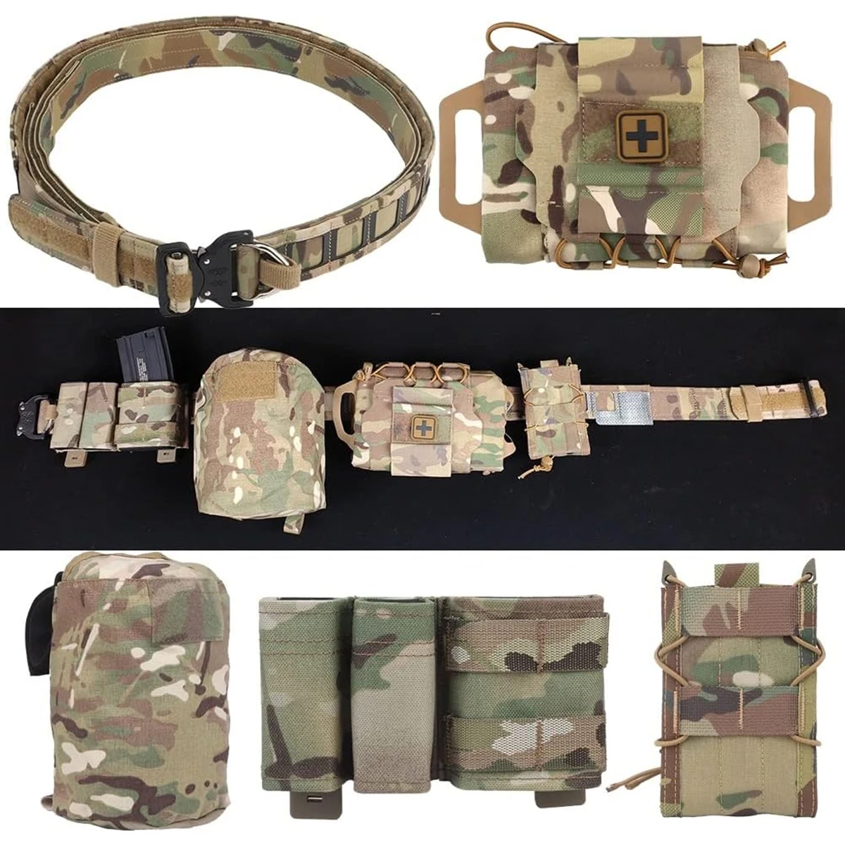 TacticalAirsoftBeltwithIfakPouchDumpPouch5569mmPouchMolle