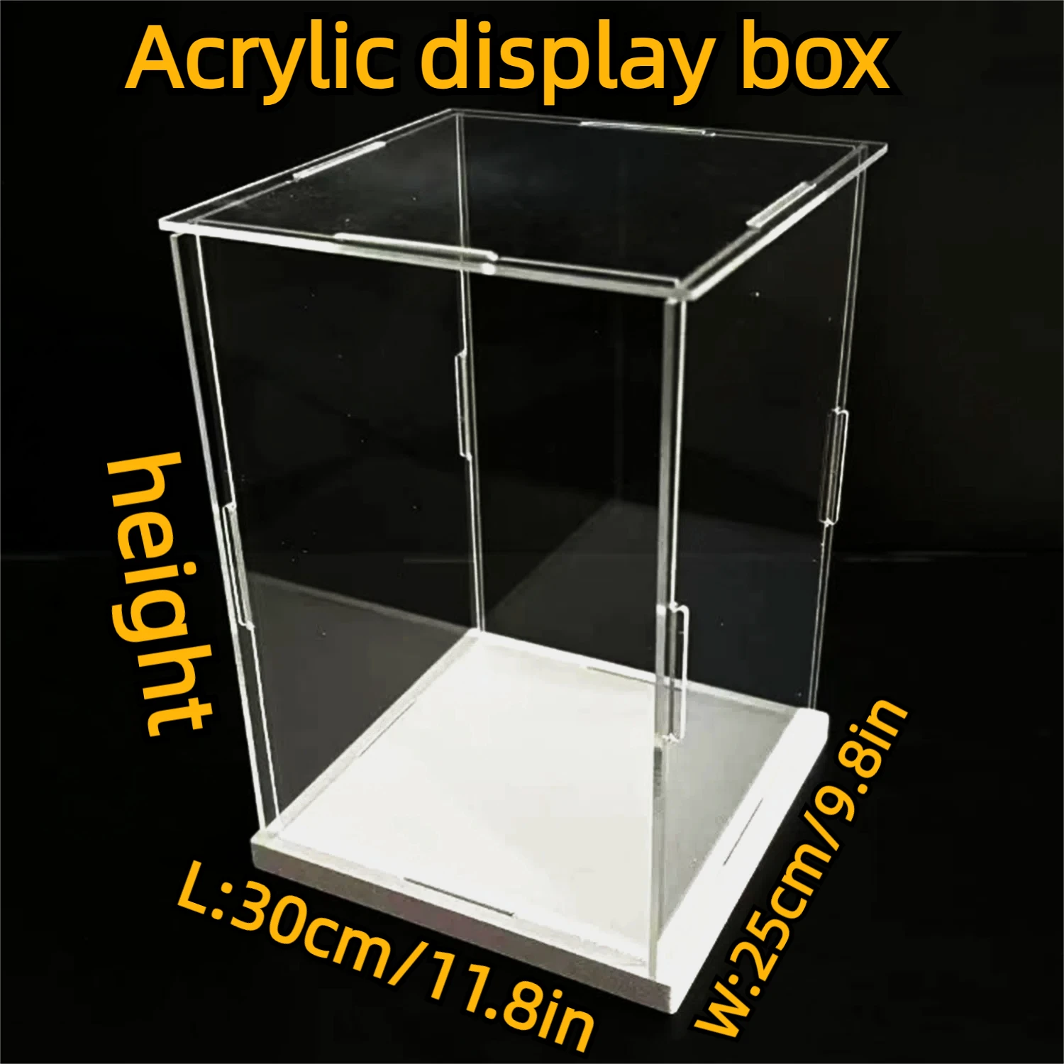 thumbnail image 1 of 1 caja de exhibición de acrílico transparente, vitrina de protección a prueba de polvo para almacenamiento, adecuada para muñecas/juguetes/objetos de colección, 1 of 5