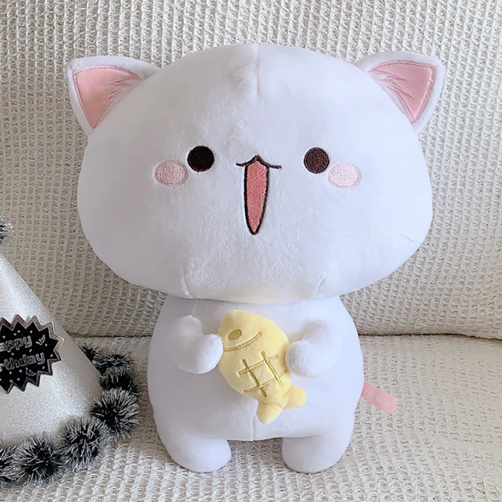 Firecos Peluche de Chat Kawaii Animal en Peluche Jouet Doux Chaton Mignon  et Câlin pour Carnaval Pâques Cadeaux d'anniversaire pour Amis (Blanc,  25cm) : : Jeux et Jouets