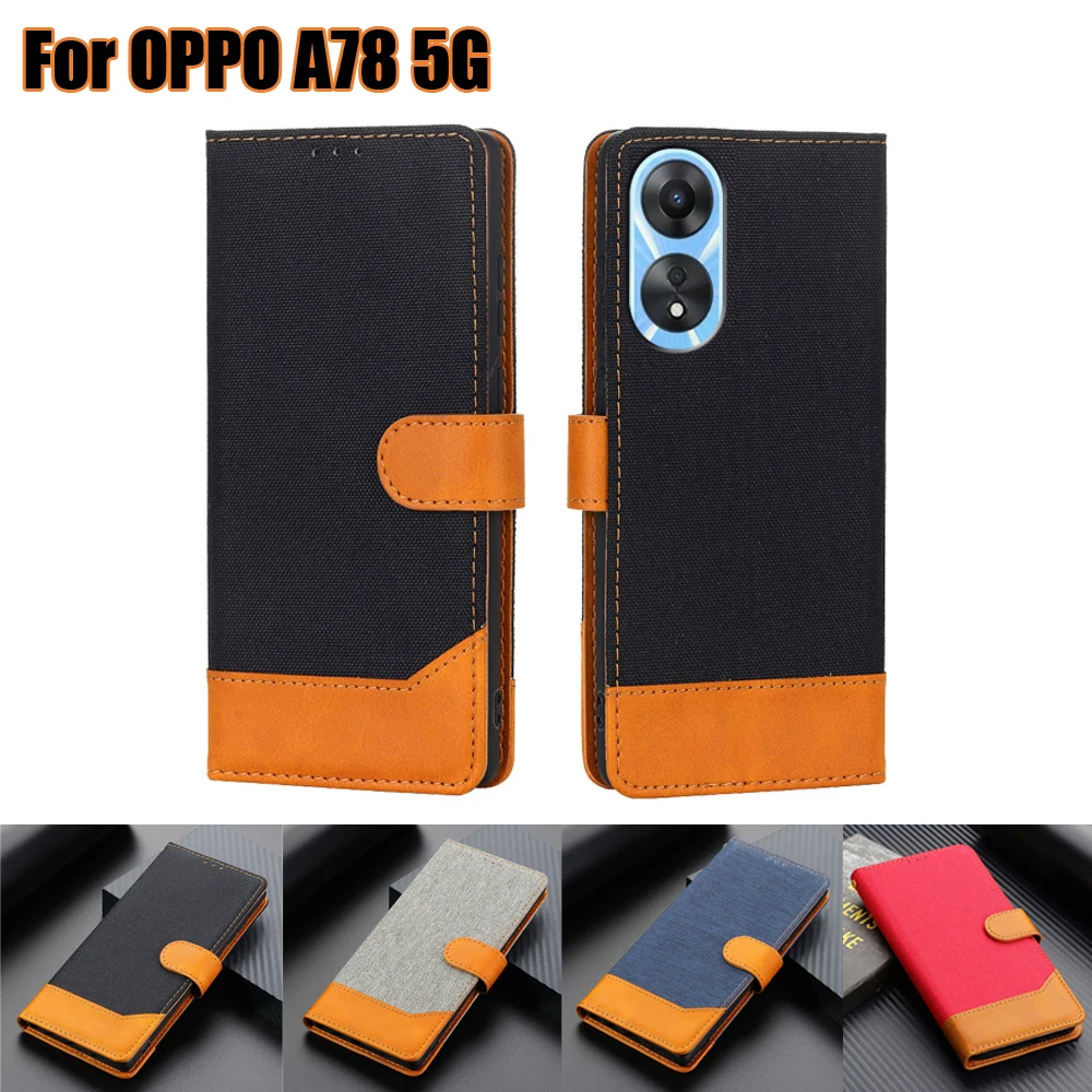  Funda compatible con Oppo A79 5G, tarjetero de piel