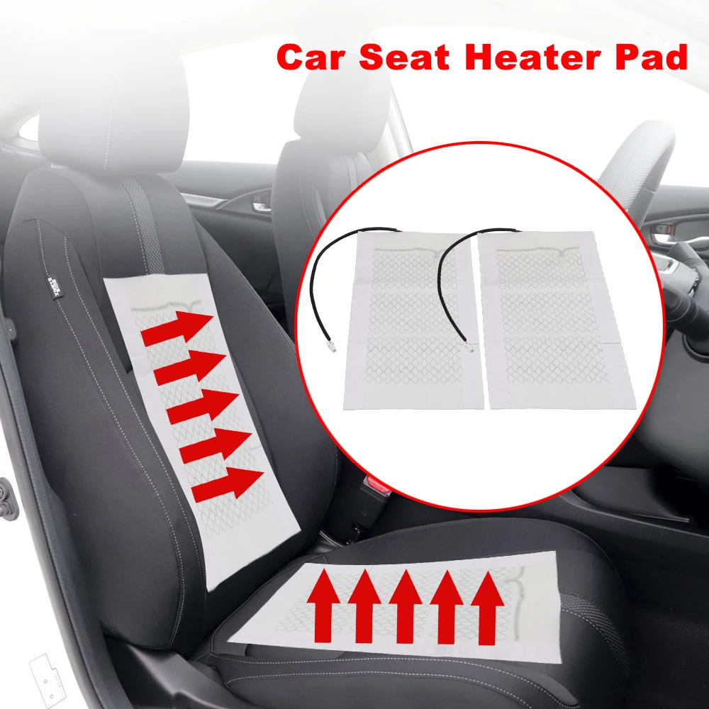 2Pcs 12V Universal Car Heated Seat Covers Pad Winter Warmer Safe Heater