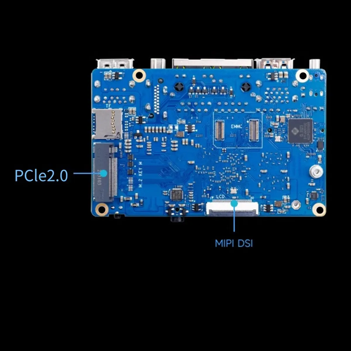 오렌지 파이 RV2 RAM 싱글 보드 컴퓨터 DDR4 8코어 RISC-V 2TOPS AI CPU WiFi PCIE SSD 미니 PC (A10R) 우분투 OS 지원 4G