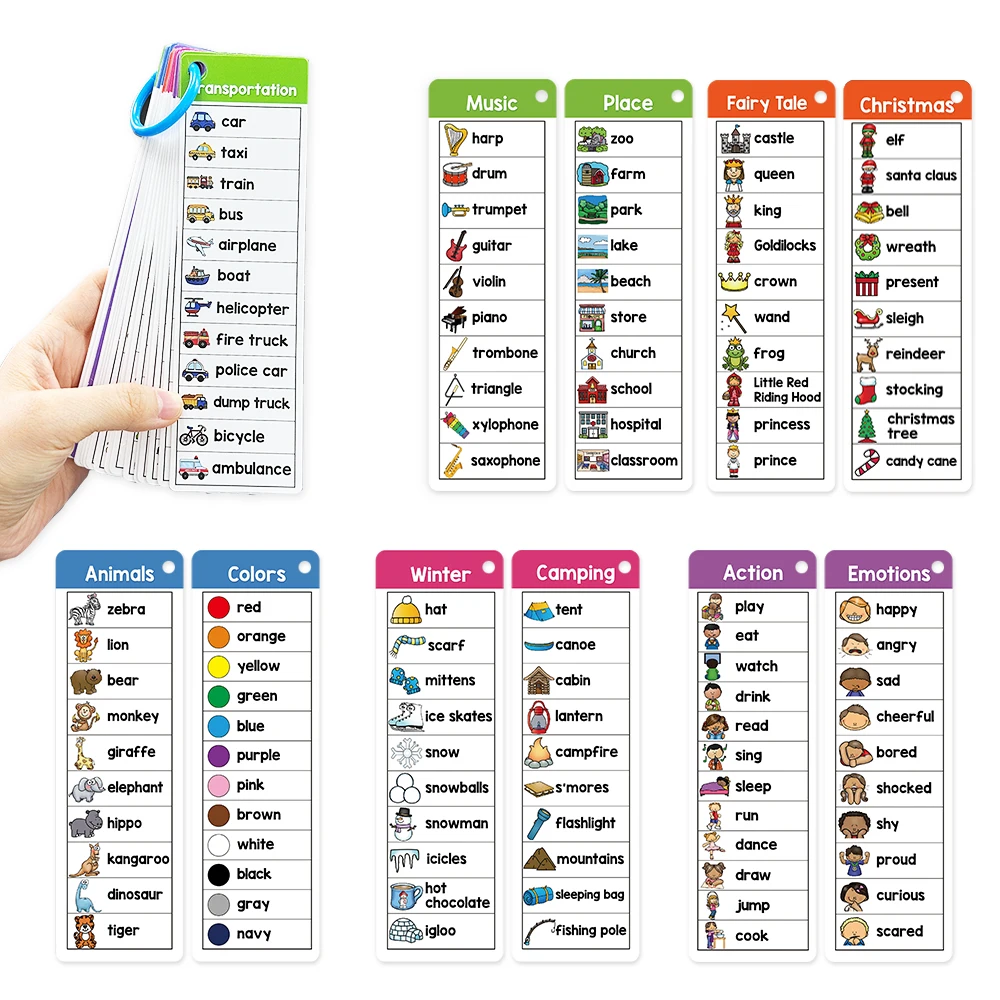 English Writing Words Lists Cards ESL Teaching Materials Sight Words Vocabulary Building Autism Learning Toys Montessori 3