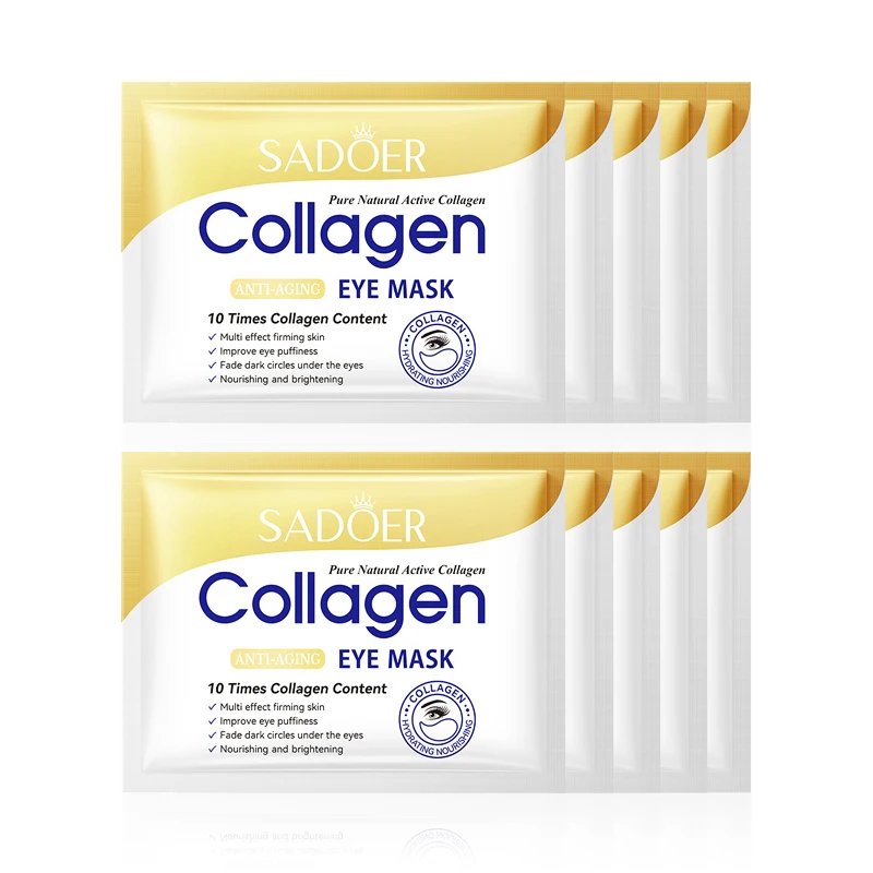 SADOER Golden Crystal Collagen Eye Mask Anti Dark Circles Moisturizing Anti-wrinkles Anti-aging Eye Patches Eyes Gel Masks