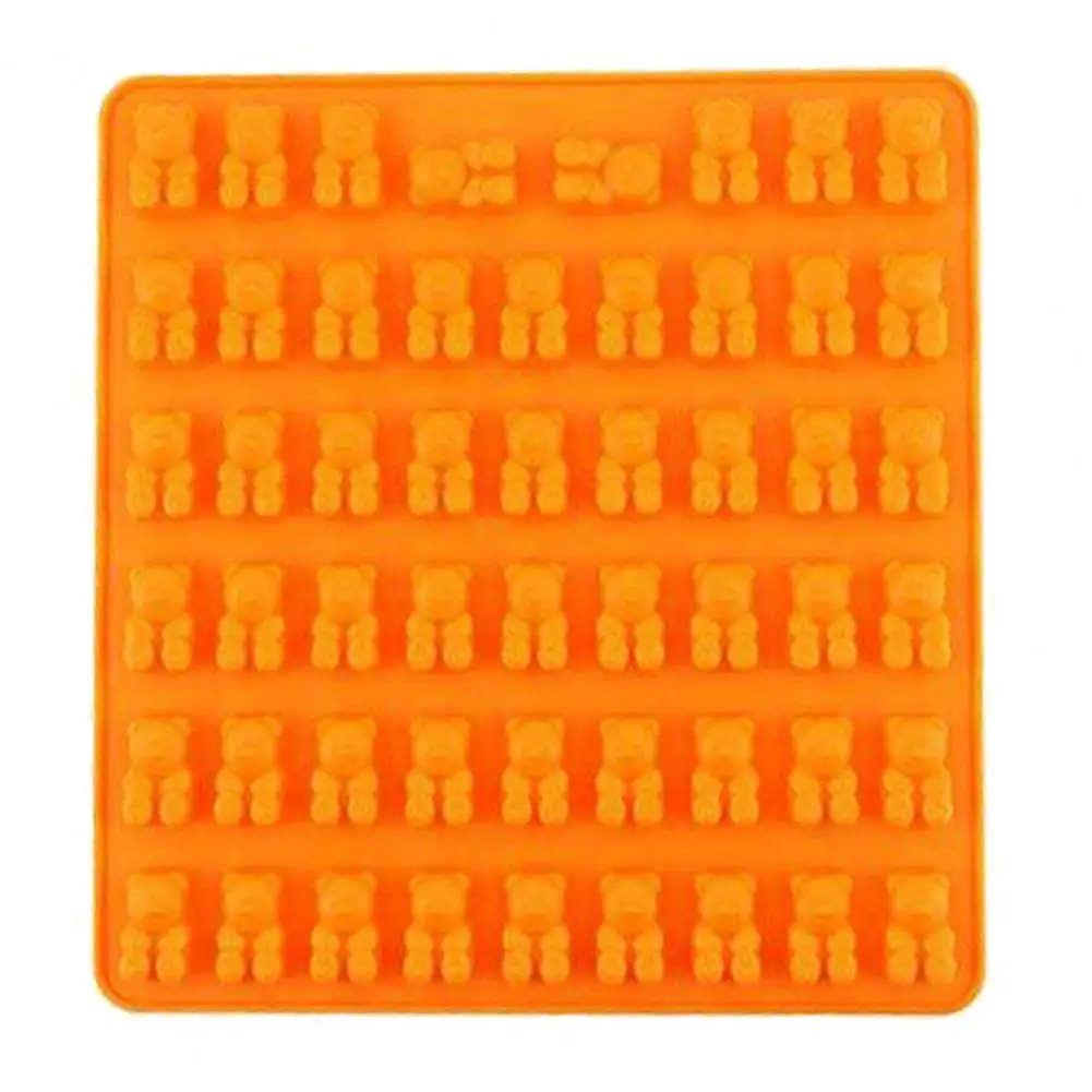 

High Temperature Resistant Silicone Mold Food Grade Silicone Mold 53 Cavities Teddy Bear Candy Jelly Mold with Dropper Bpa Free
