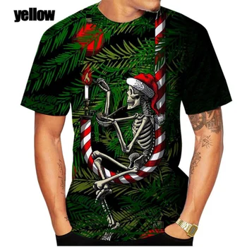 Novelty Gothic Skull Fashion Christmas 3d Print Tshirt Men and Women Universal Wear Casual T-shirt 1