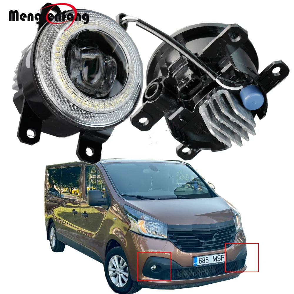 2X30W Car Led Fendinebbia Angel Eye Drl Daytime Running Lamp H11 Per Renault Trafic Fiat Talento Mitsubishi Express 2014-2020