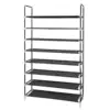 100cm 8-Layer Steel Shoe Rack - Large Capacity Non-Woven Fabric Organizer in Black 1