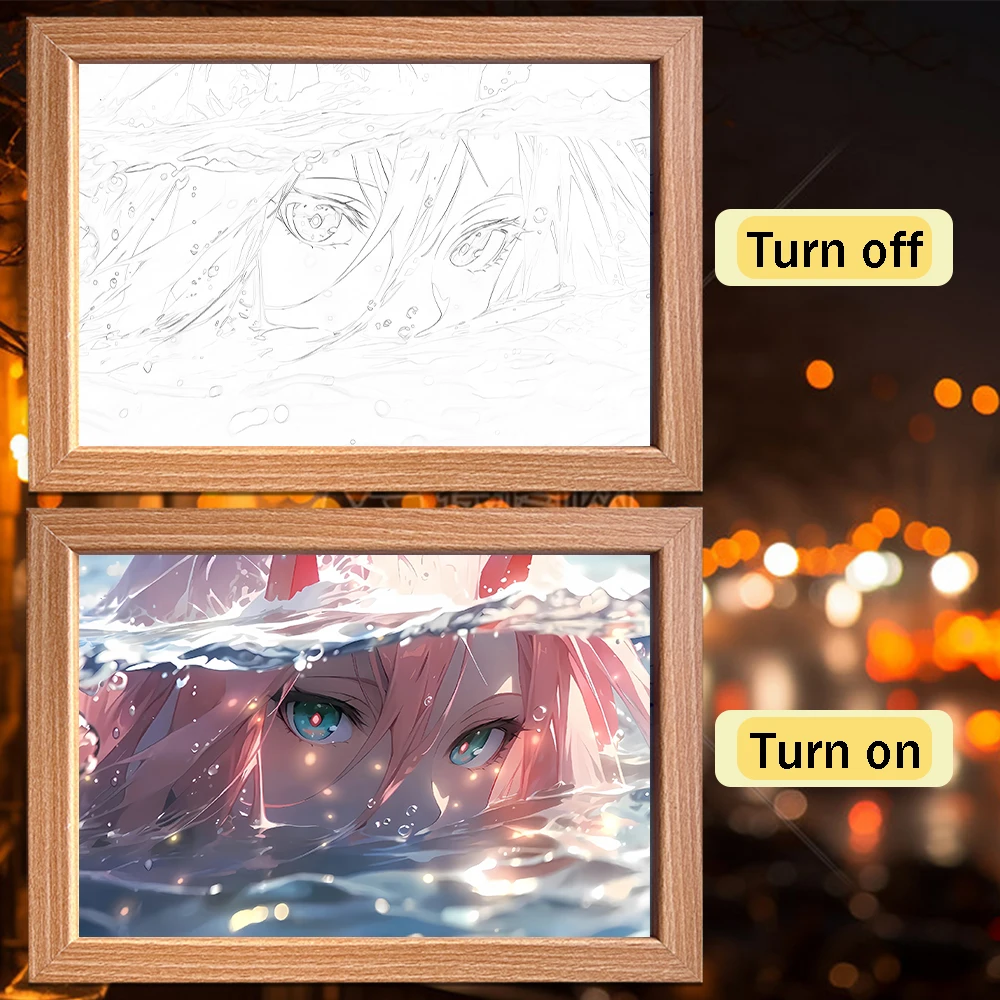 LED Illuminated Anime Frame featuring League of Legends' Jinx – Unique Bedroom Decor & Perfect Gift