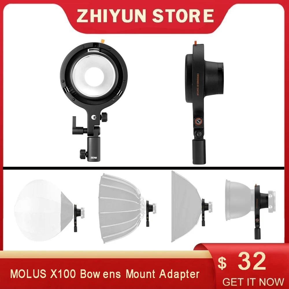 Zhiyun Zy Mount To Bokens Mount Adapter Per Zhiyun Molus X100 X100 Combo X100 Pro Pocket Cob Light Illuminazione Tascabile Portatile