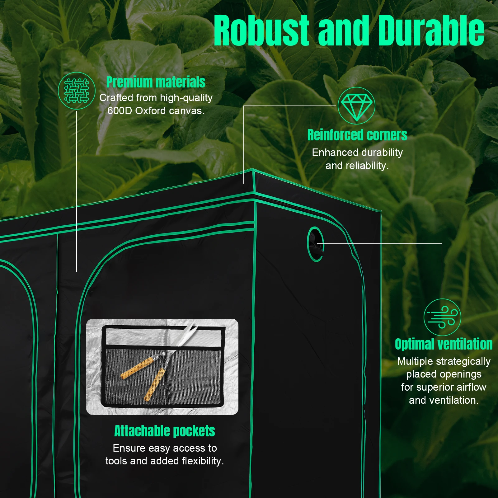 Grow Tent for Plant W/ Observation and Floor Tray Window Hydroponic Indoor Grow Tent for Indoor Hydroponics Growing(94"x47"x78")