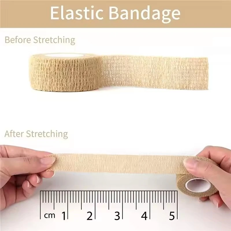 1 Pack of 2.5cm * 4.5m Self-adhesive Disposable Elastic Bandage Fitness and Sports Tape Emergency Gauze